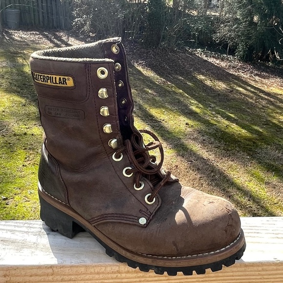 Caterpillar Mens LOGGER  Steel Toe Brown Leather Boots Size 7 main image 12